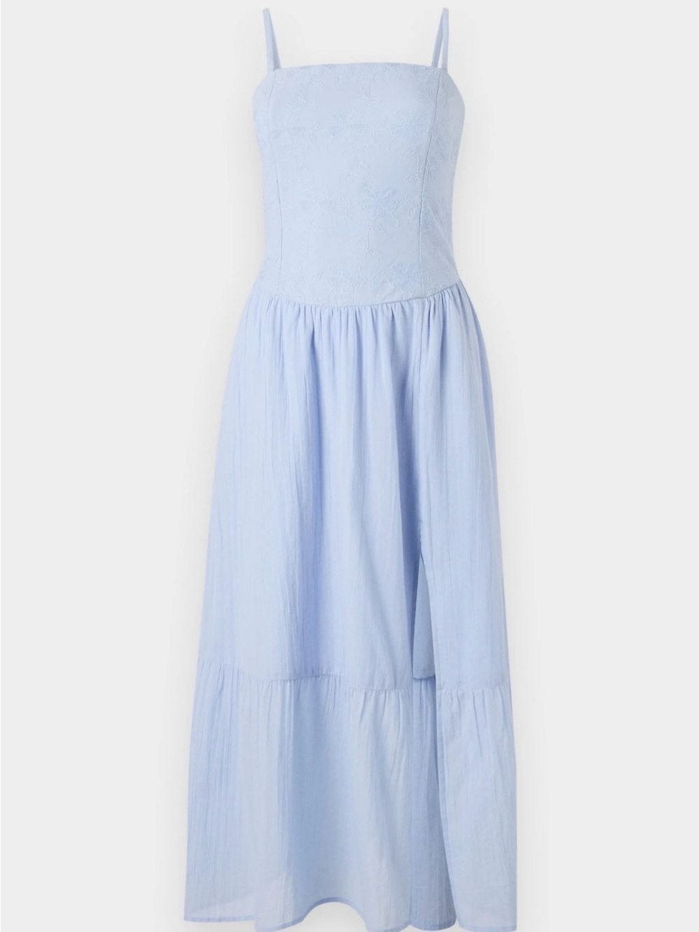 Hollister Strapless Light Blue Midi Dress with Side Slit NWOT large - Picture 6 of 10
